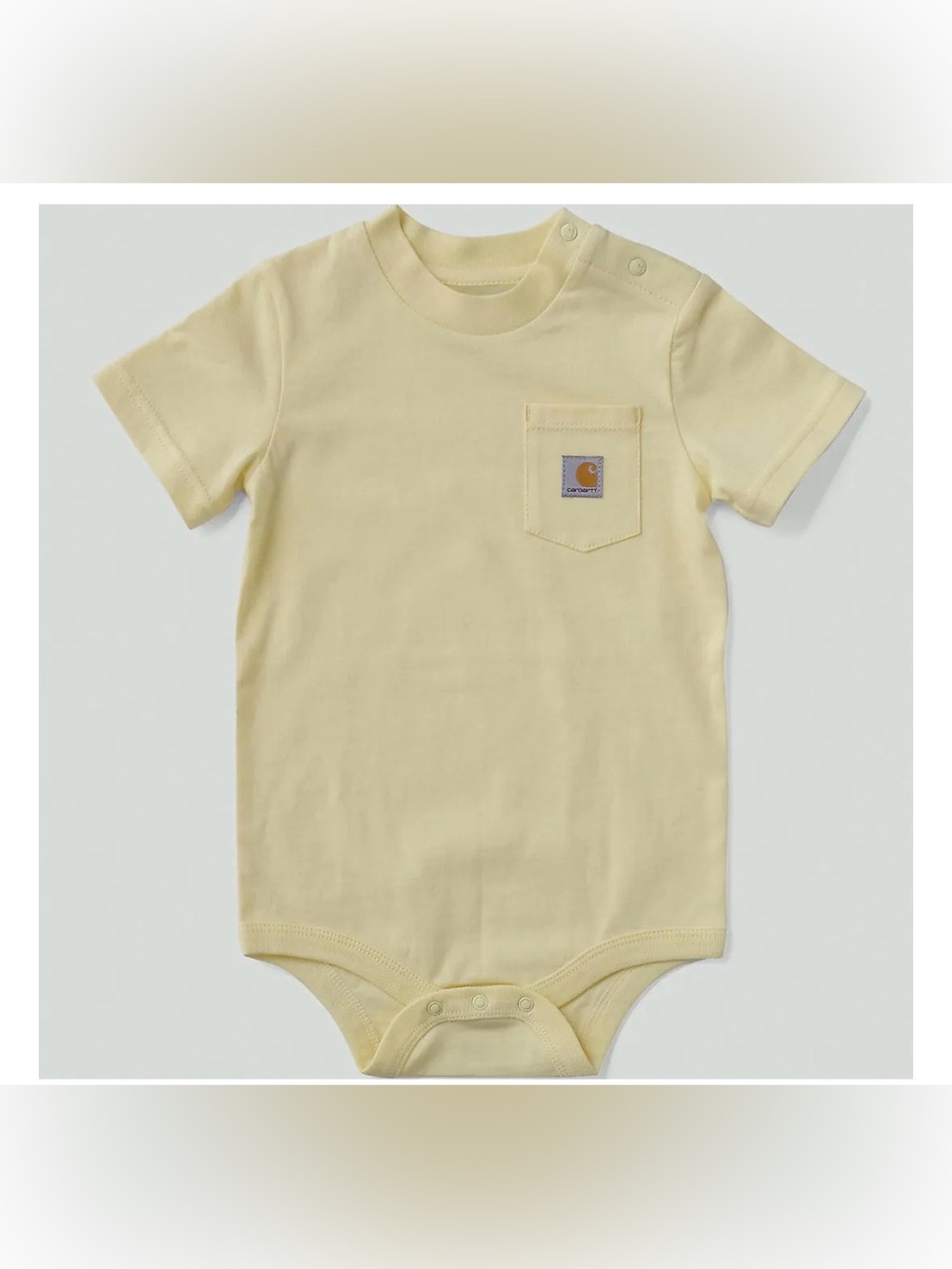 Carhartt Light Yellow Short Sleeve Pocket Bodysuit Size 3 months
